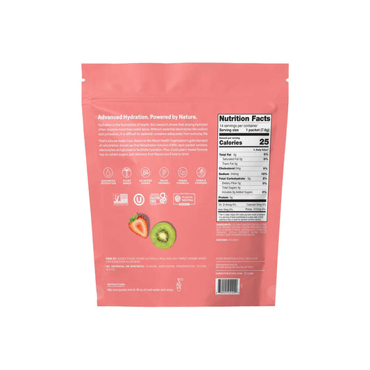 Cure Electrolyte Drink Mix, Strawberry Kiwi, 7.7-gram Packets