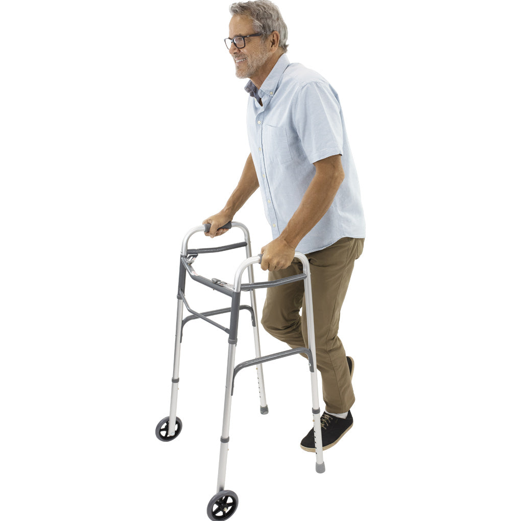 Lightweight Aluminum Walker with Wheels