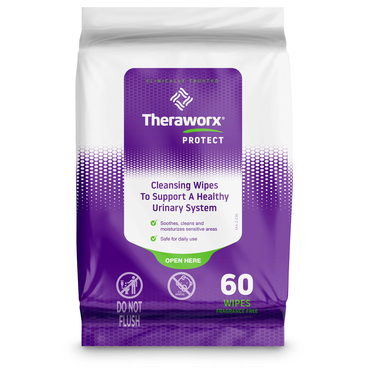 Personal Hygiene Barrier Wipe Theraworx Protect Soft Pack Lavender Scent 60 Count