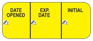 LABEL, EXPIRATION DATE DATE OPENED YLW (1000/PK)