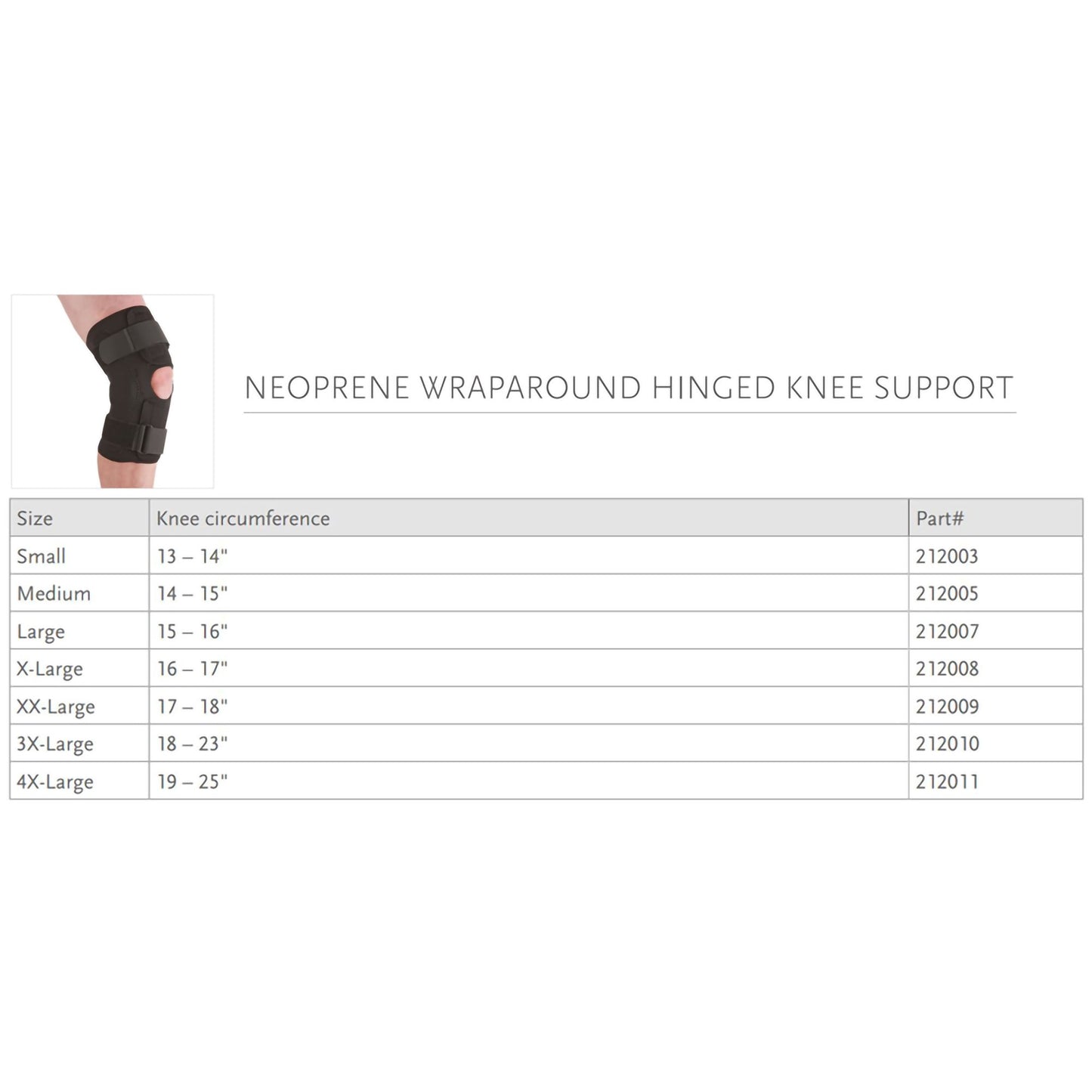 KNEE SUPPORT, WRAP-AROUND 1/8 4XLG