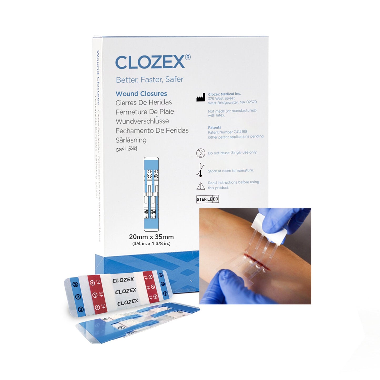 DEVICE, SKIN CLOSURE 20MMX35MM3/4"X1 3/8" (10/BX)