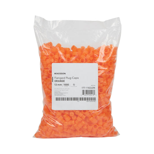 CAP, VAC TUBE ORG 13MM (1000/BG 20BG/CS)