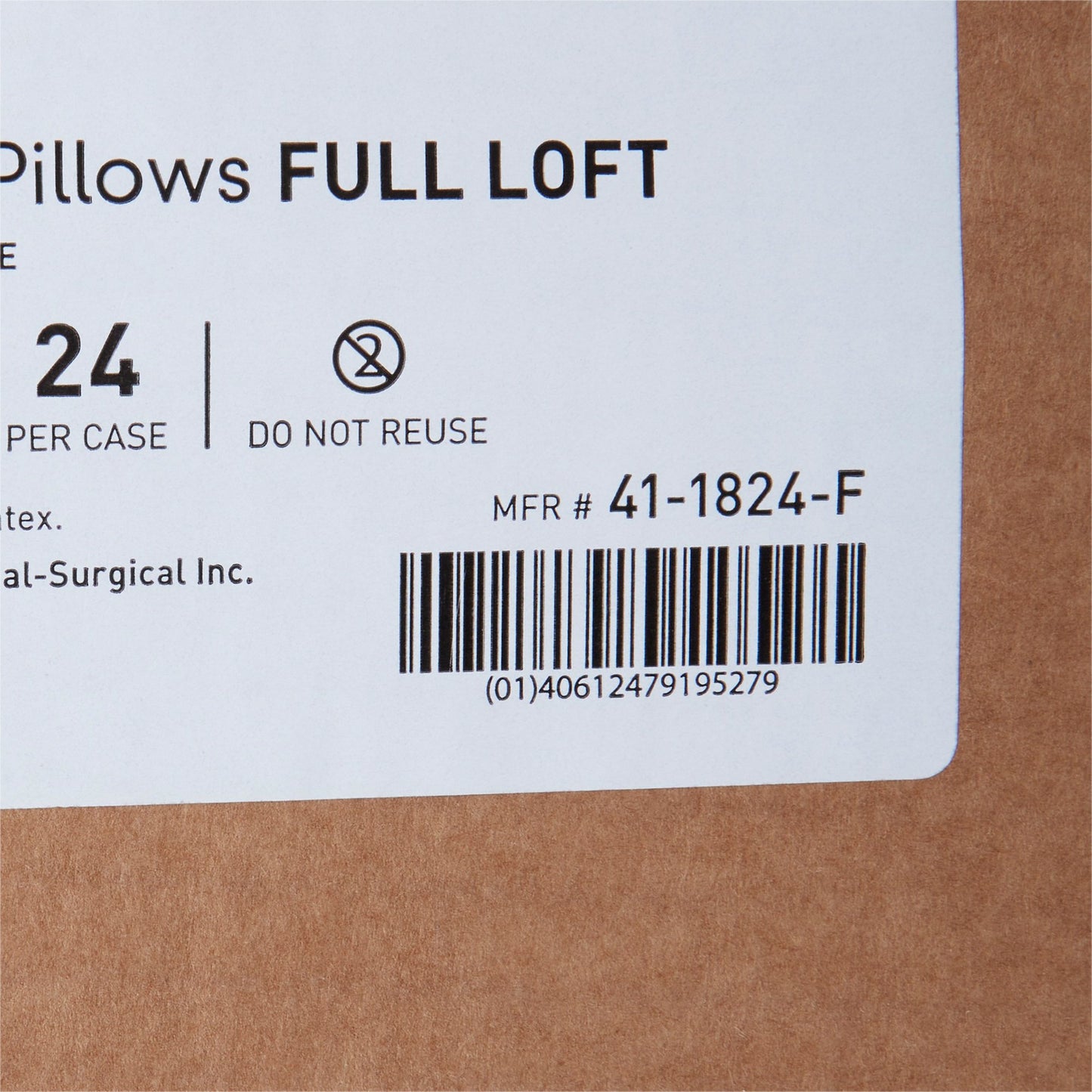 PILLOW, DISP FULL LOFT WHT 18X24" (24/CS)