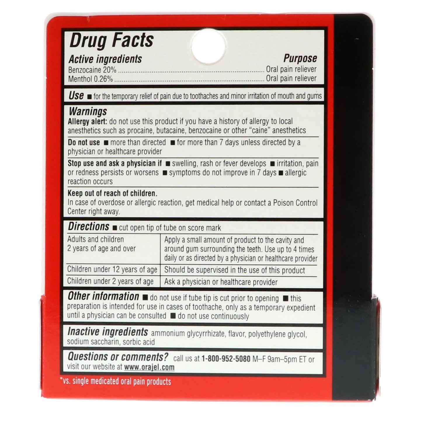 Orajel™ 2X Toothache & Gum Medicated Gel