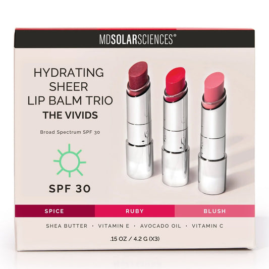 BALM, LIP TRIO VIVIDS-RUBY/SPICE/BLUSH .45OZ (48/CS)