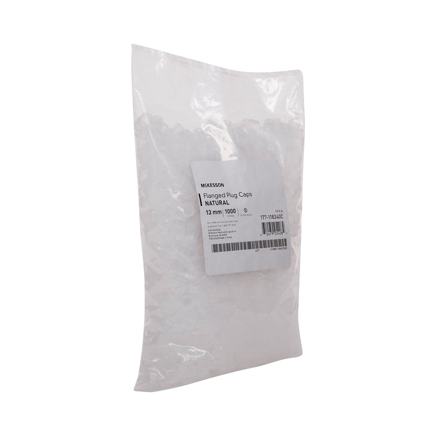 CAP, VAC TUBE NAT 13MM (1000/BG 20BG/CS)