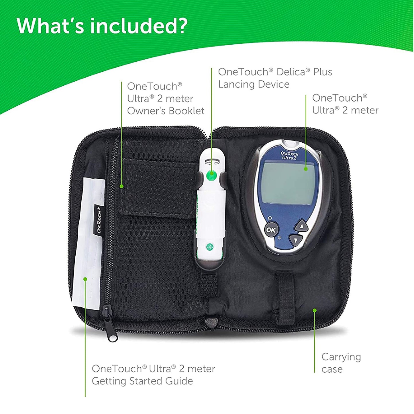 Blood Glucose Meter OneTouch Ultra 2 5 Second Results Stores up to 500 Results No Coding Required