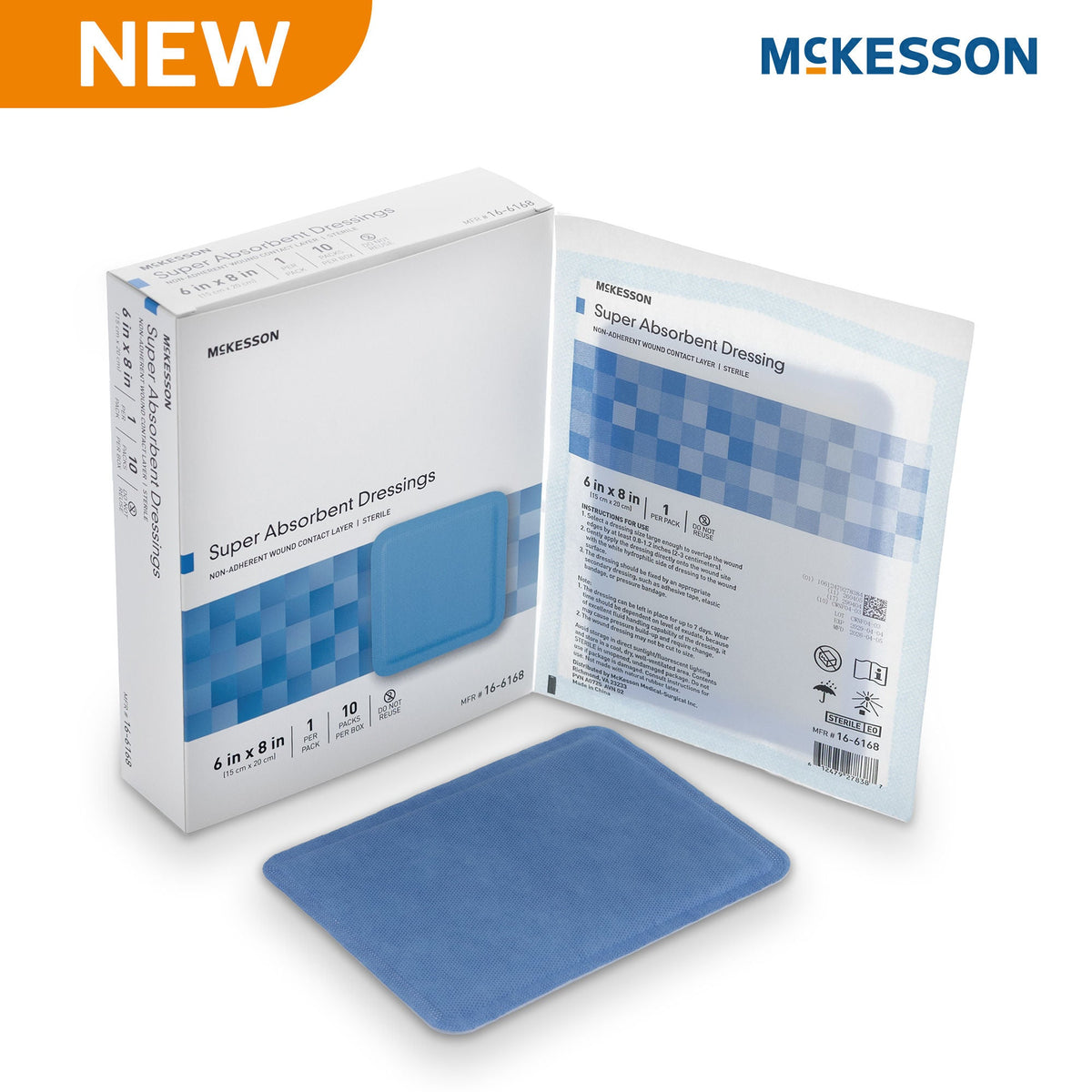 McKesson MedSurg Wound Dressing W/SAP 6"X8"