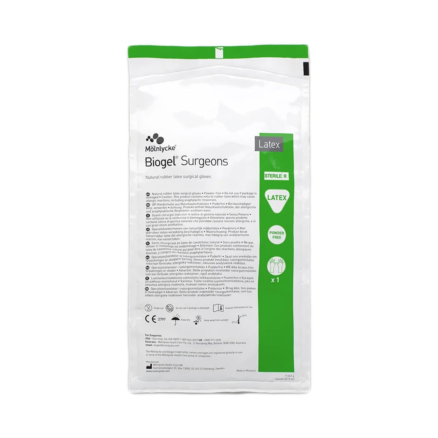 Biogel® Surgeons Latex Surgical Glove, Size 5.5, Straw Color