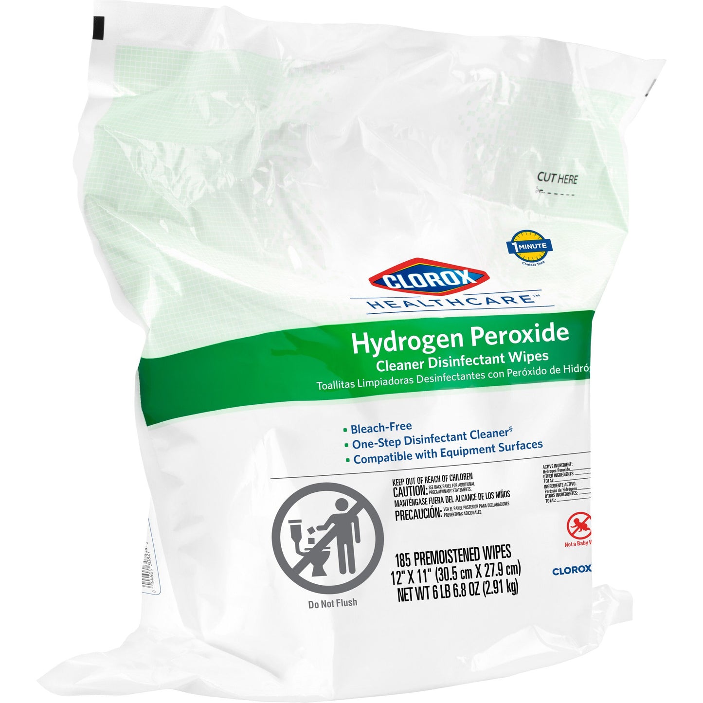 Clorox Healthcare® Hydrogen Peroxide Cleaner Disinfectant Wipes, Refill Pouch