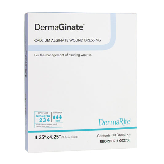 DermaGinate® Alginate Dressing, 4-1/4 x 4-1/4 Inch