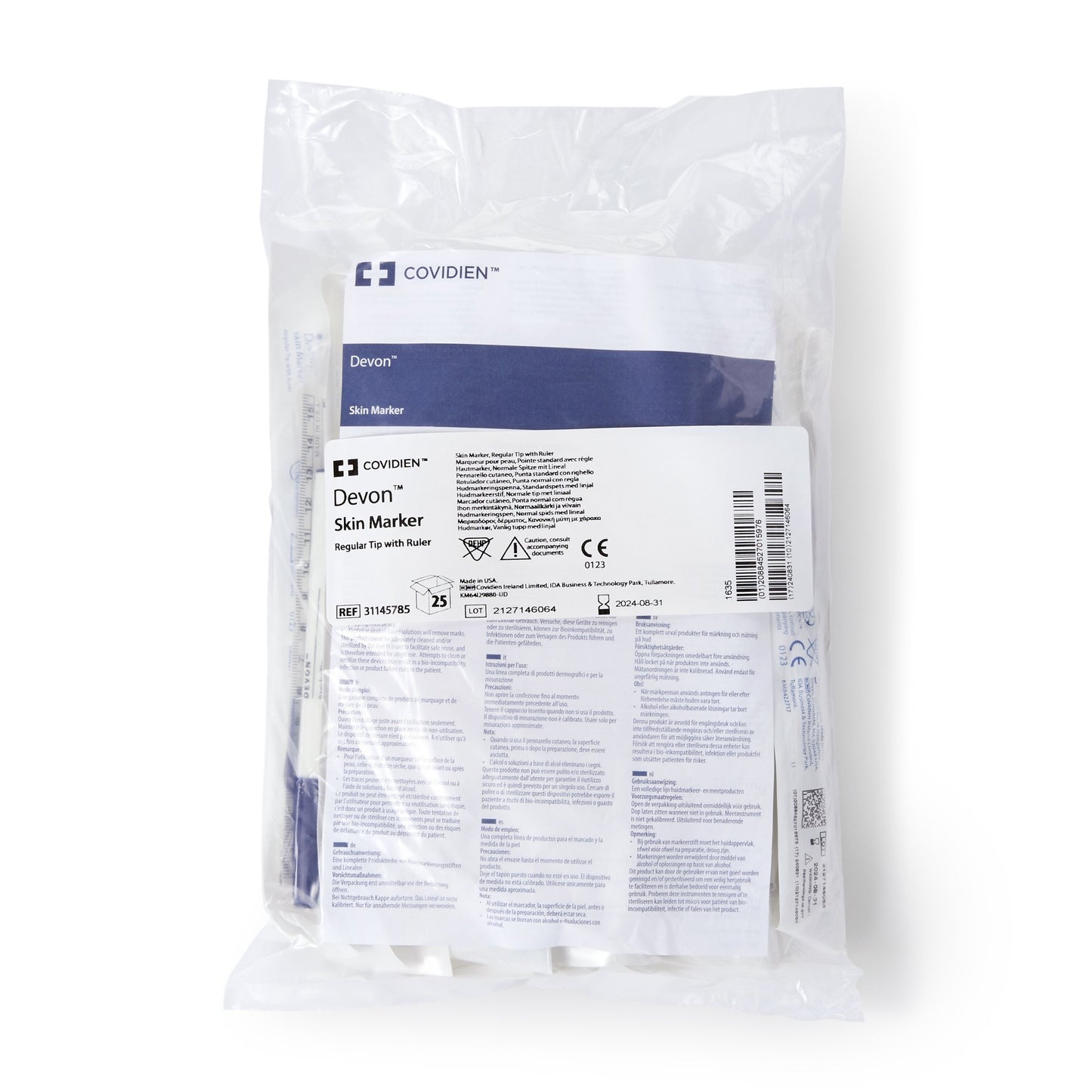 Cardinal Health™ Devon™ Surgical Skin Marker with Ruler, Regular Tip