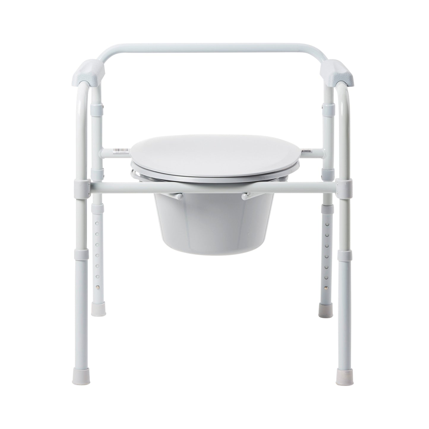 McKesson Folding Fixed Arm Steel Commode Chair, 15½ – 21¾ Inch