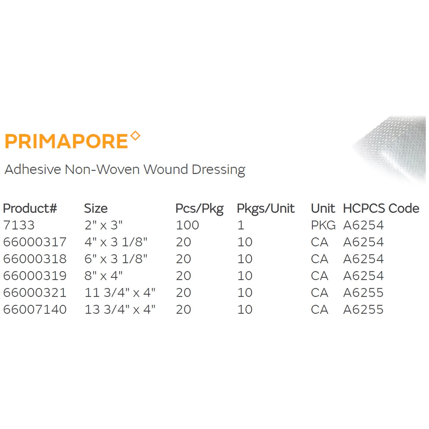 Primapore Adhesive Dressing, 10 x 30 Centimeter
