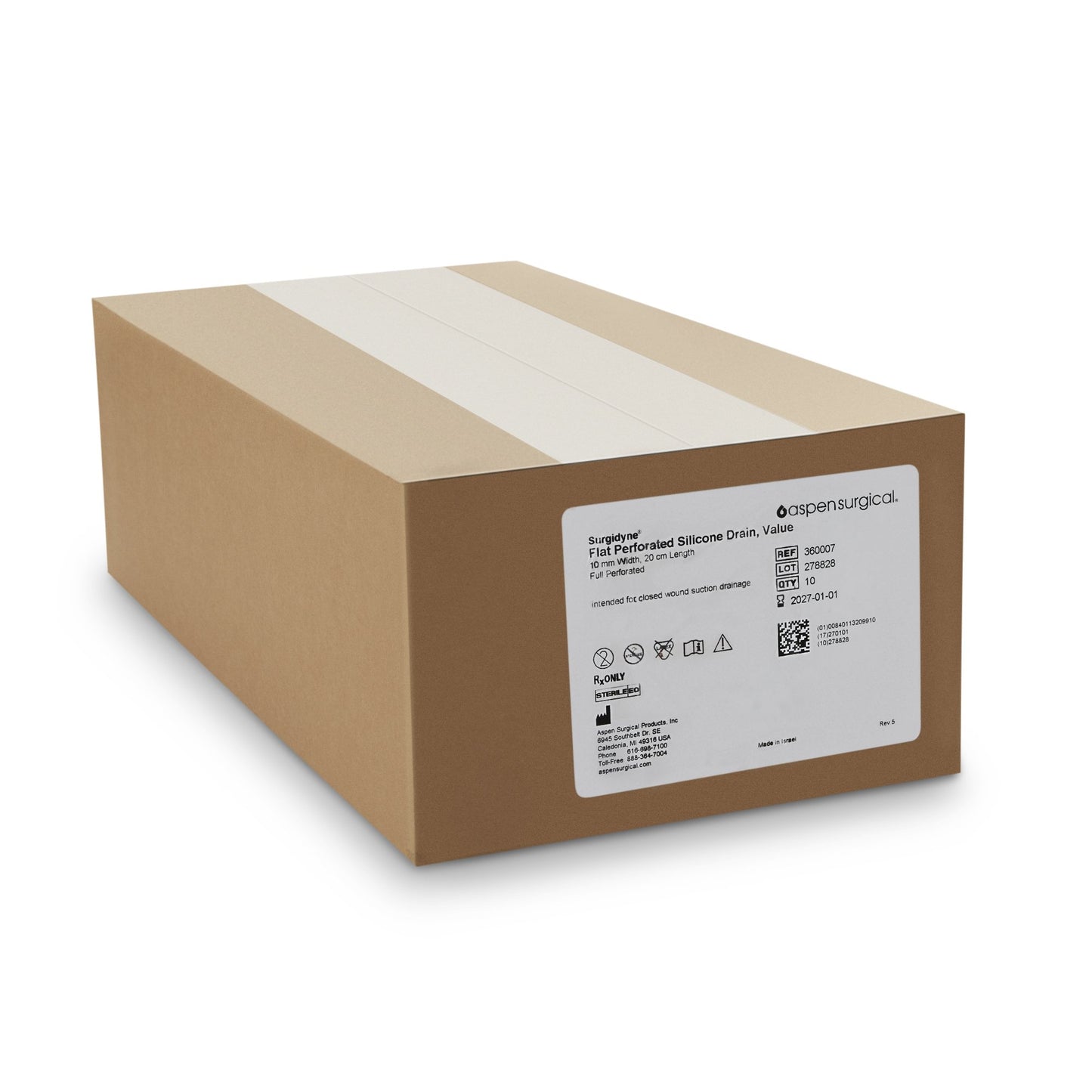 DRAIN, HUBLESS FLT 3/4 PERF 10MMX20CM (10/CS)