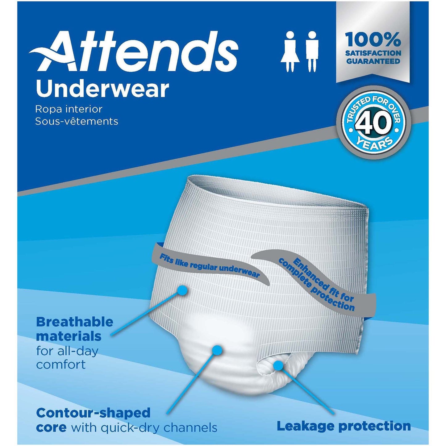 UNDERWEAR, ATTENDS MAX ABSRB MED (20BG 4BG/CS)