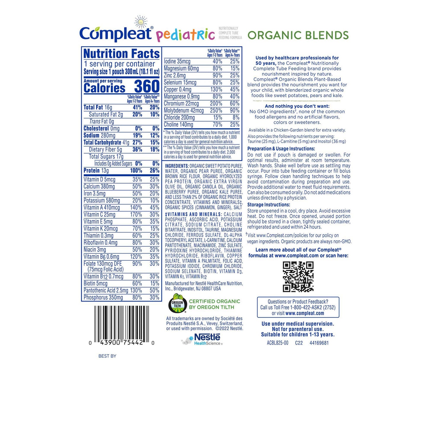 FORMULA, COMPLEAT ORGANIC BLNDPLANT PED 10.1OZ 300ML (24/CS)