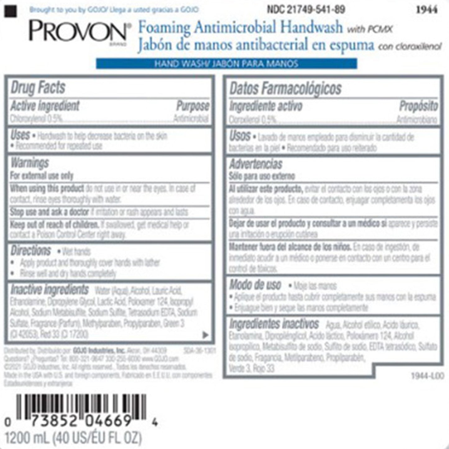 Provon® Foaming Antimicrobial Soap, 1,200 mL Refill Bottle