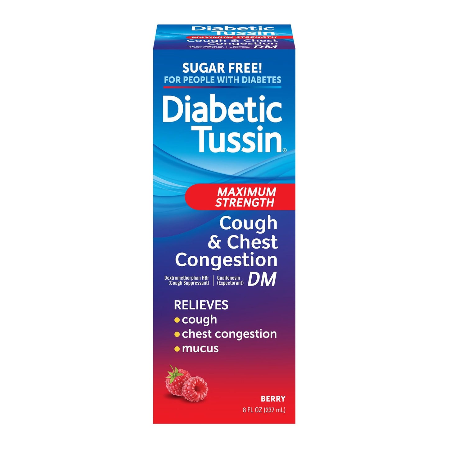 DIABETIC TUSSIN DM, LIQ COUGH/CHEST MAX STRNTH BERRY 4OZ