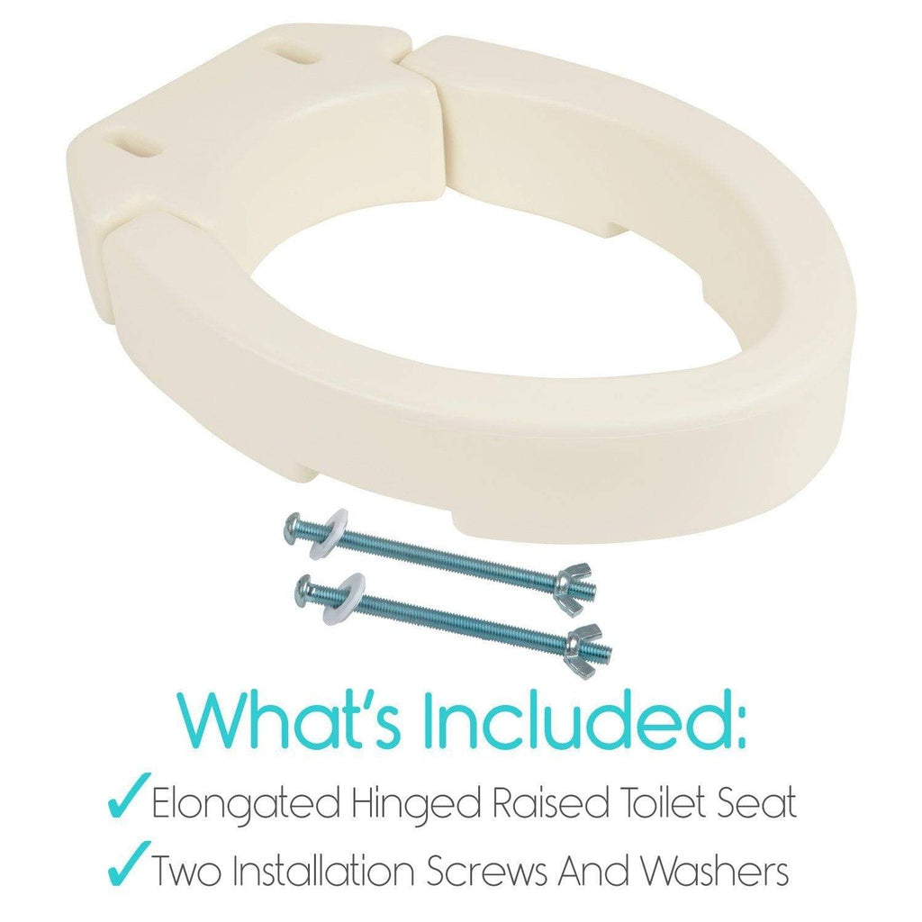 Vive Hinged Raised Toilet Seat Riser
