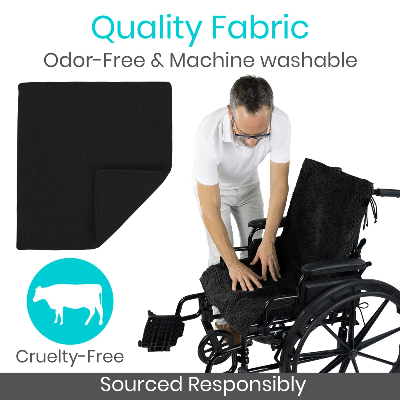 Sheepskin Wheelchair Seat and Backrest Pads