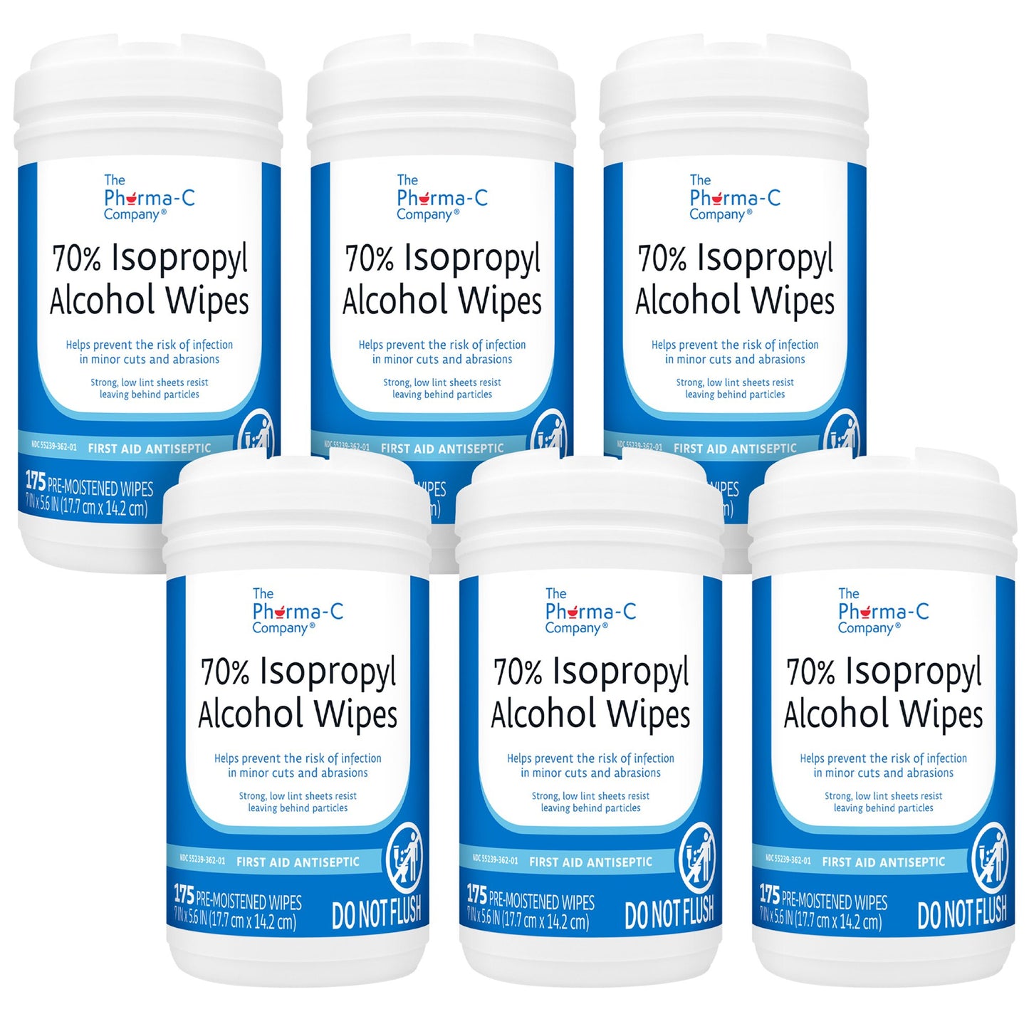 WIPE, WET PHARMA-C ISOPROPYL ALCOHOL 70% (175/CT 6CT/CS)