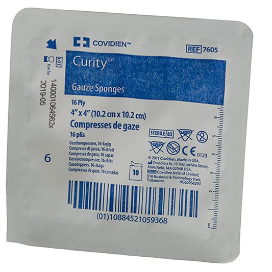 Curity™ Sterile USP Type VII Gauze Sponge, 4 x 4 Inch, 16-Ply