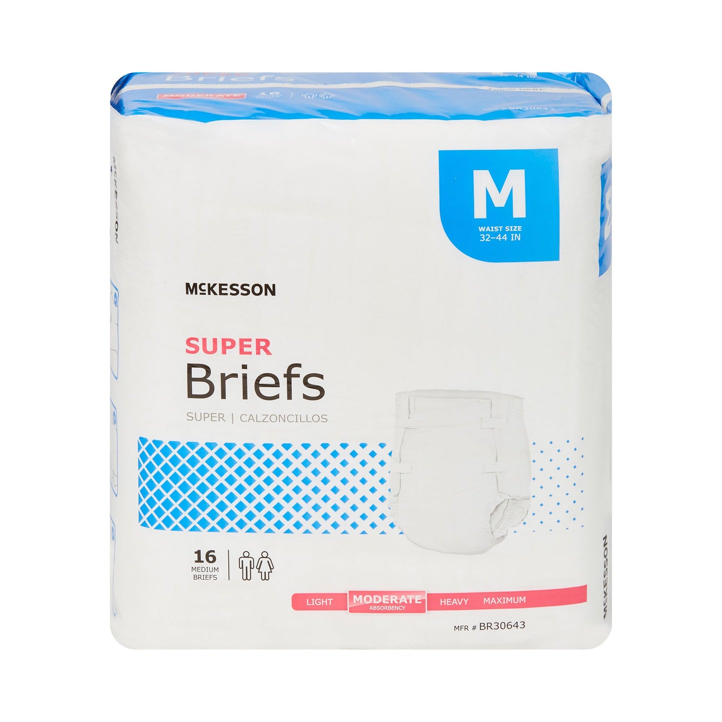 BRIEF, TAB CLSR SUPER MED 32-44 (16EA/BG 6BG/CS)