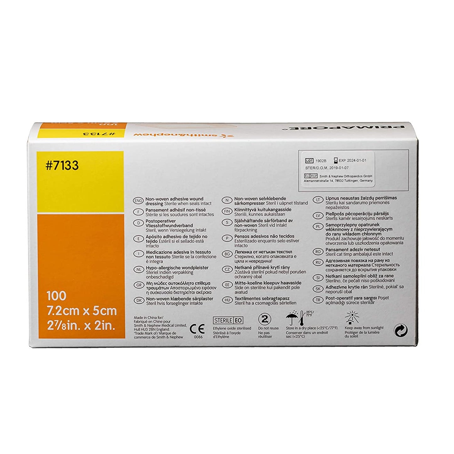Primapore White Adhesive Dressing, 2 x 3 Inch