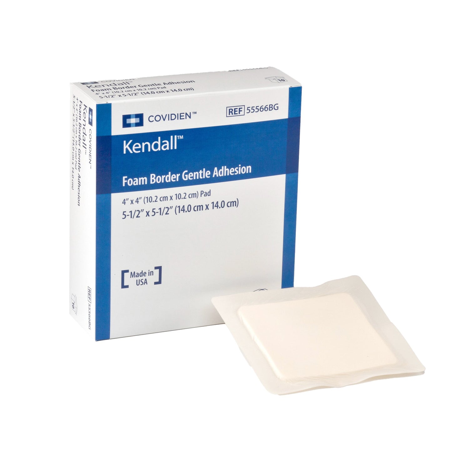 Kendall™ Gentle Bordered Foam Dressing with Silicone Adhesive, 14 x 14 cm