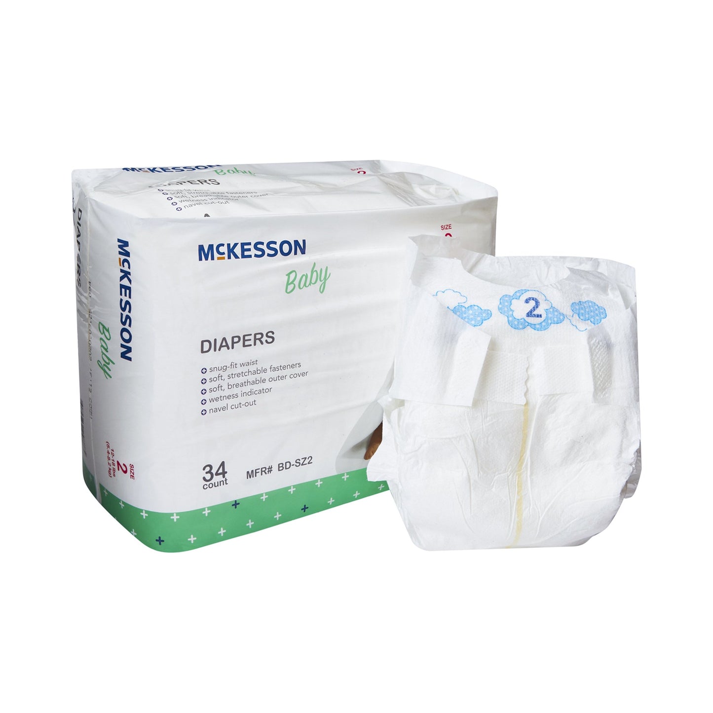 DIAPER, BABY SZ2 12-18 LBS (34/BG 4BG/CS)