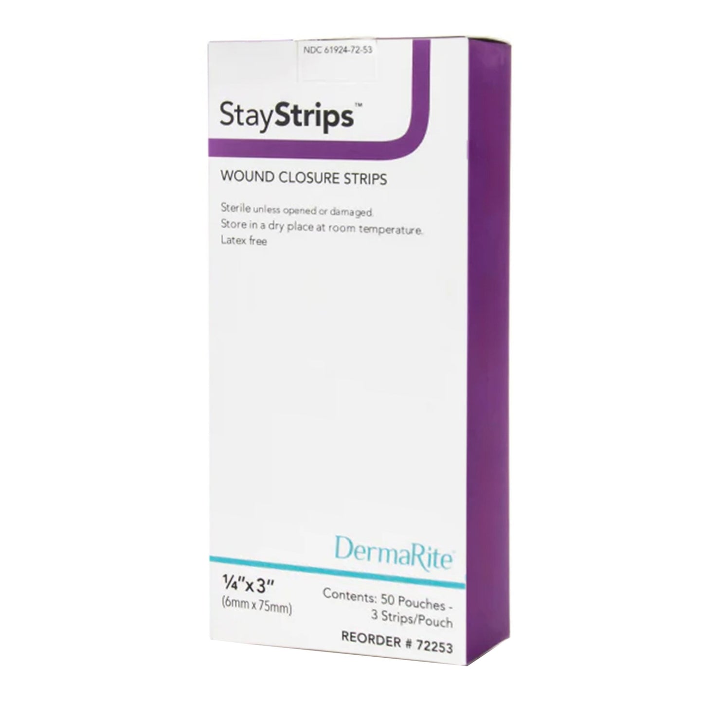 STRIPS, WOUND CLOSURE STAY STRIPS .25"X3" (50/BX)
