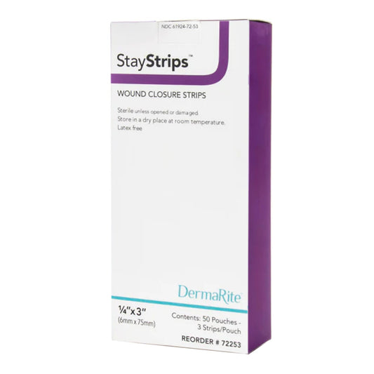 STRIPS, WOUND CLOSURE STAY STRIPS .25"X3" (50/BX)