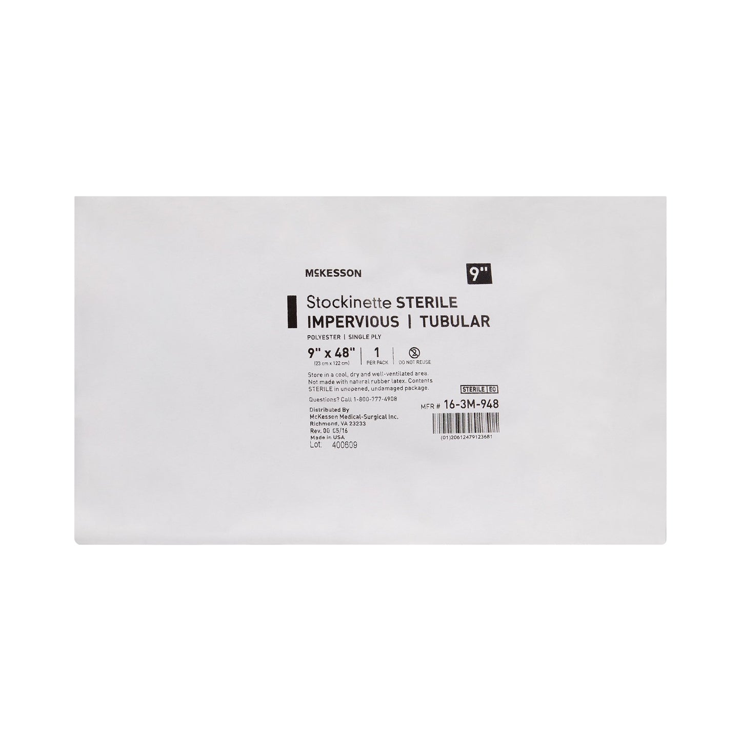 McKesson Impervious Surgical Stockinette, 9 x 48 Inch