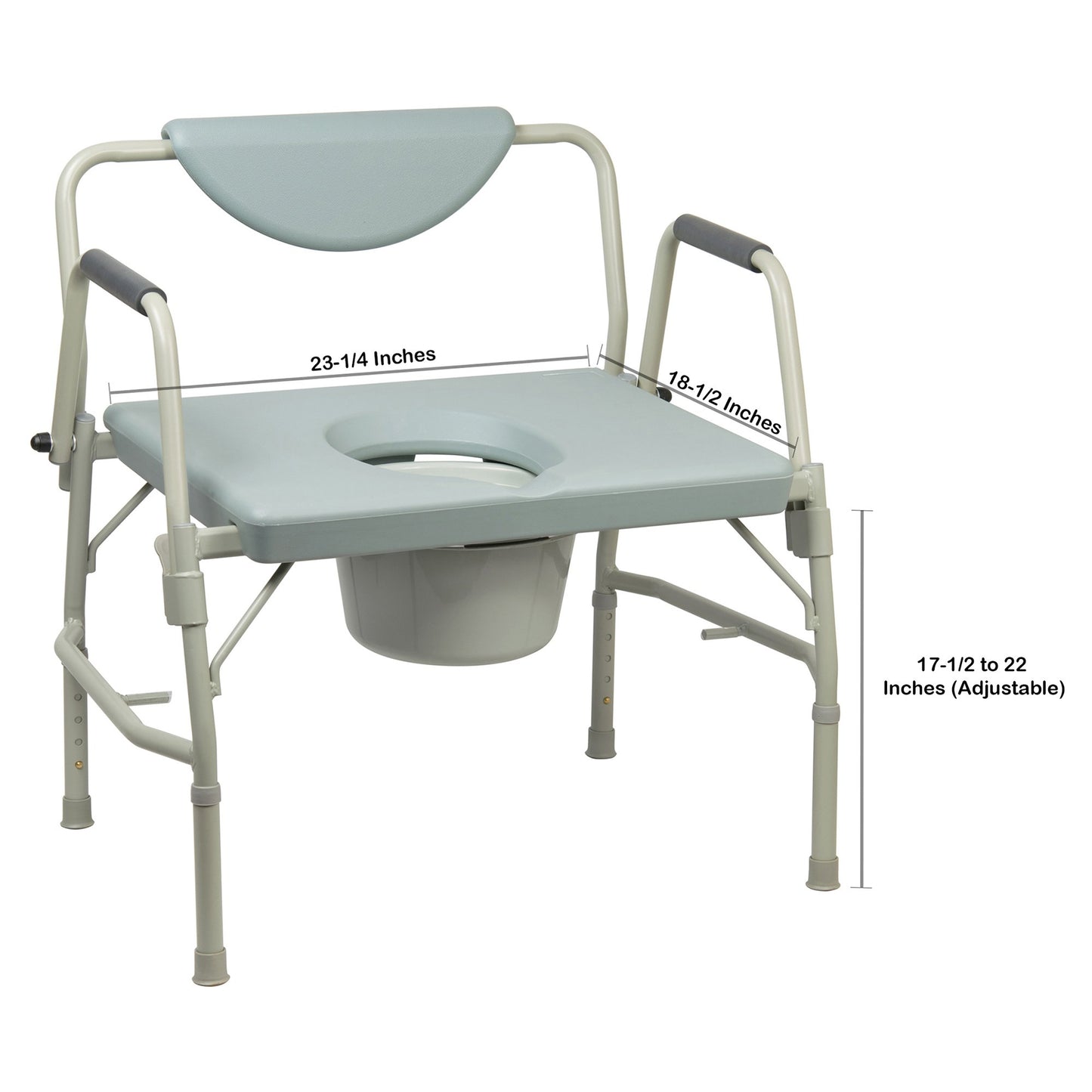 COMMODE, NON-FOLDING HD W/DRP ARM 1000LBS