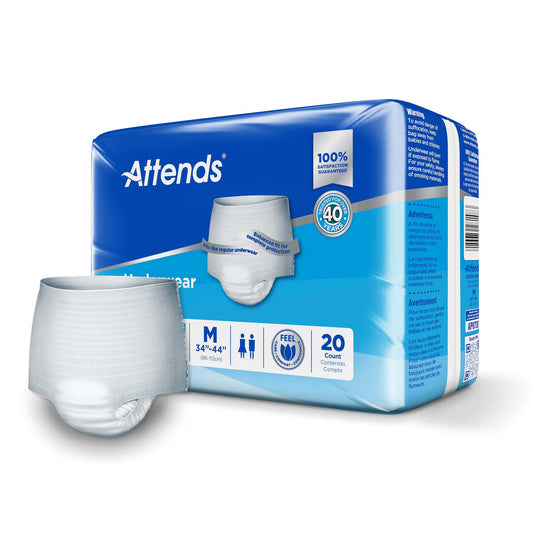 UNDERWEAR, ATTENDS MAX ABSRB MED (20BG 4BG/CS)
