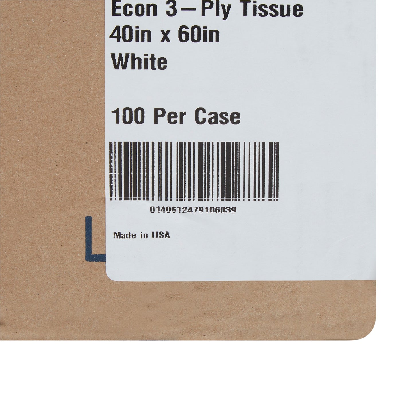 SHEET, DRAPE 3PLY ECON WHT 40X60 (100/CS)