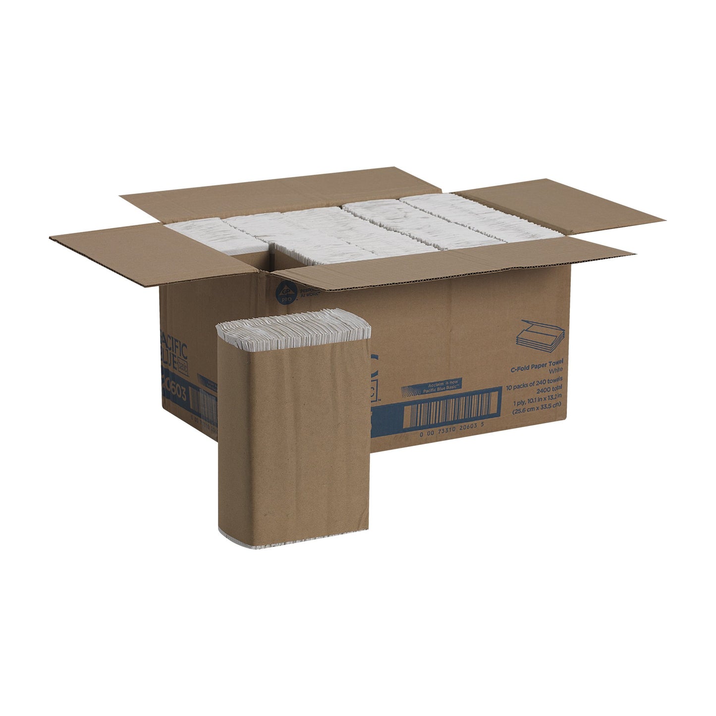TOWEL, PAPER C-FOLD WHT (240/PK 10PK/CS)