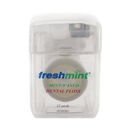 Dental Floss Freshmint Waxed 12 Yard Length Mint Flavor