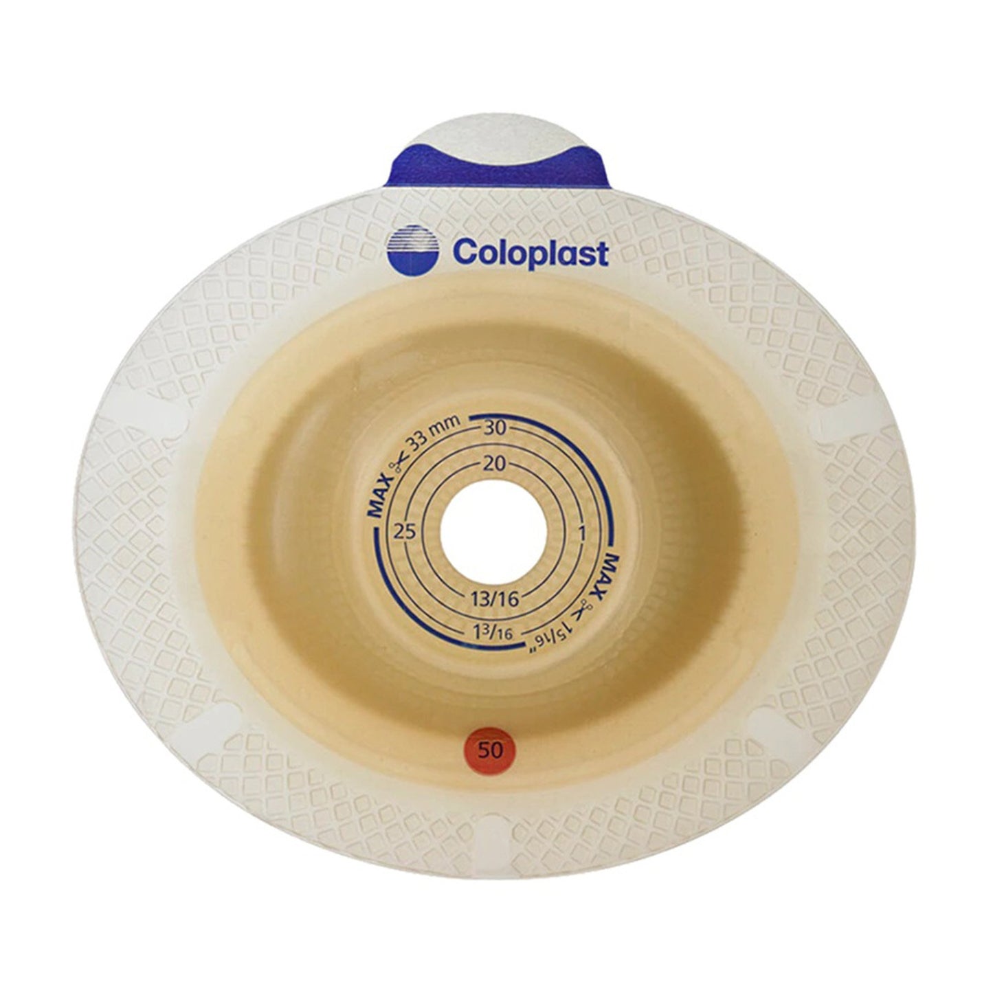SenSura® Click Convex Light Ostomy Barrier, 25 mm Stoma Opening, Red Match