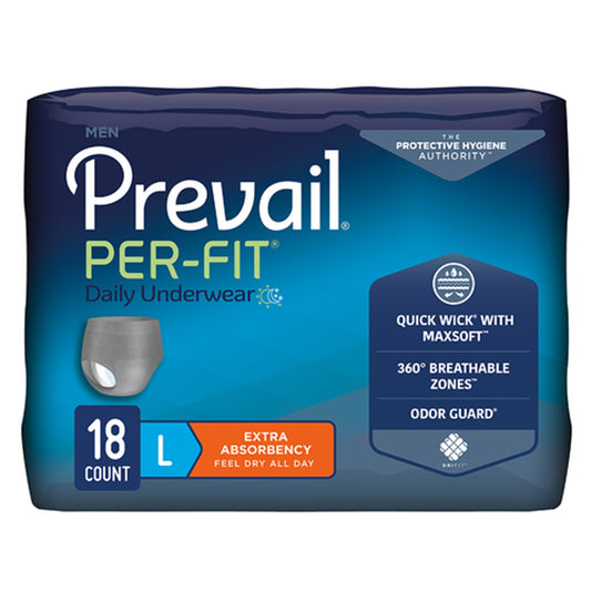 UNDERWEAR, PREVAIL PER-FIT MEN44"-58" LG (18/BG 4BG/CS)
