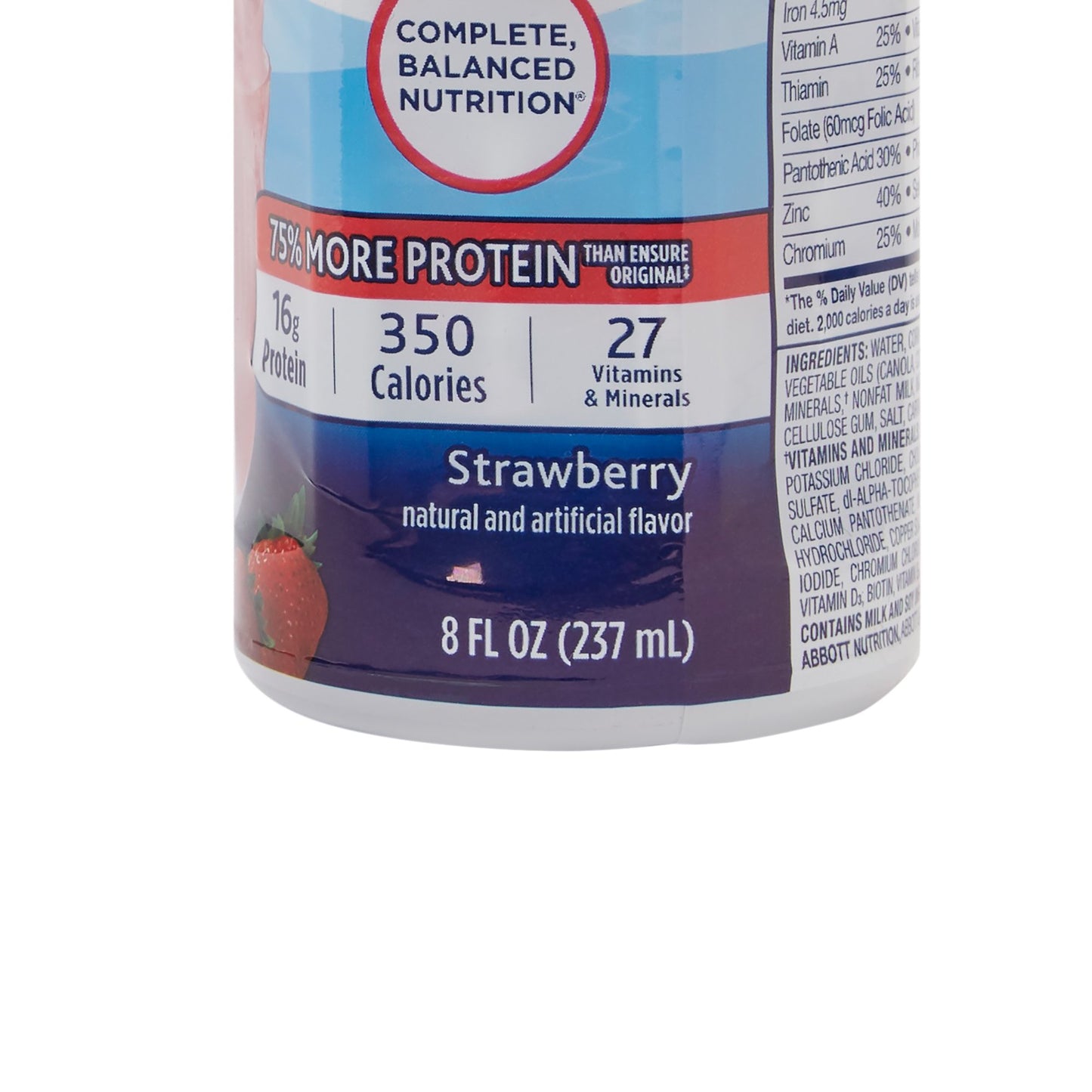 Ensure® Plus Nutrition Shake, Strawberry, 8-ounce bottle