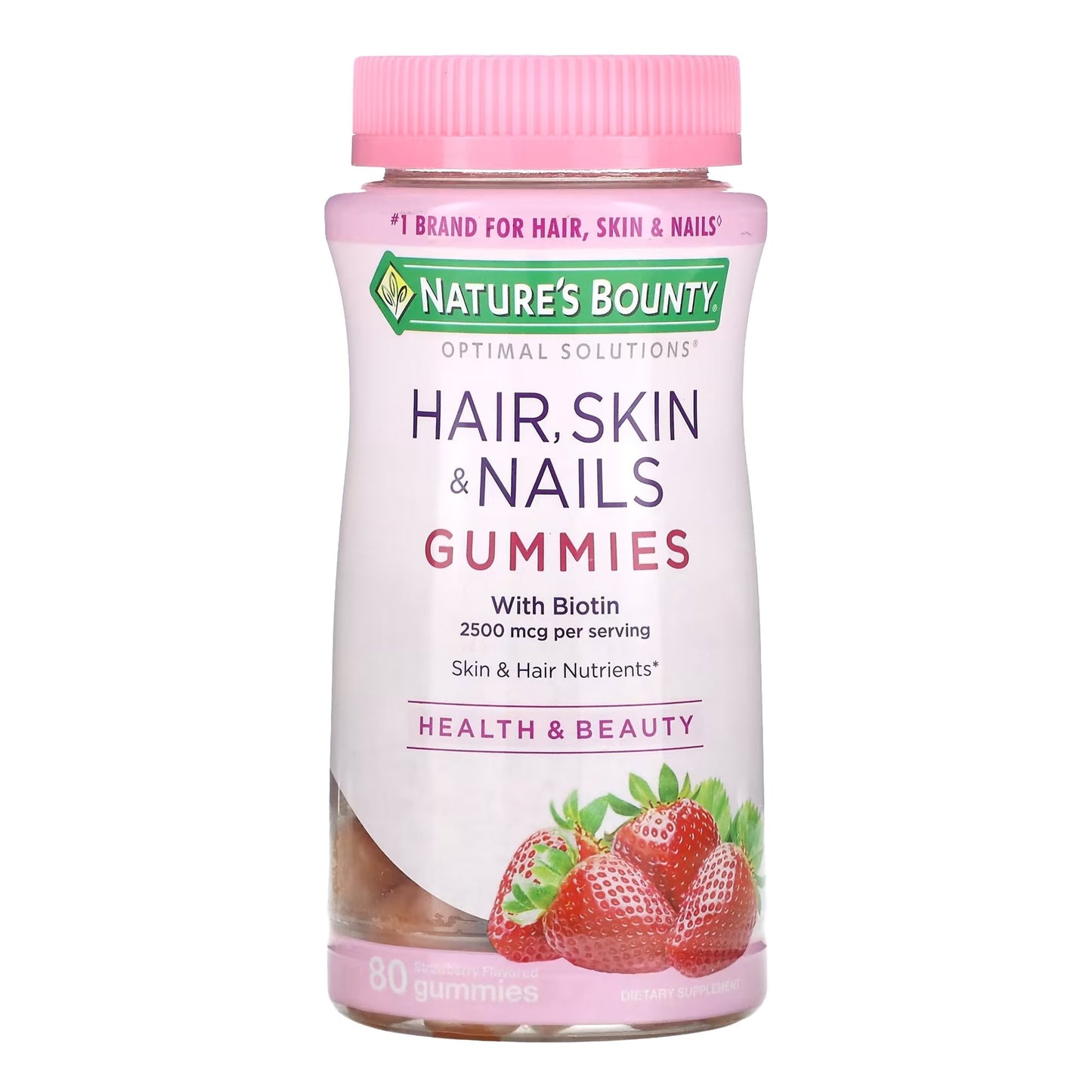 Nature's Bounty® Optimal Solutions Hair, Skin & Nails w/ Biotin Strawberry Gummy