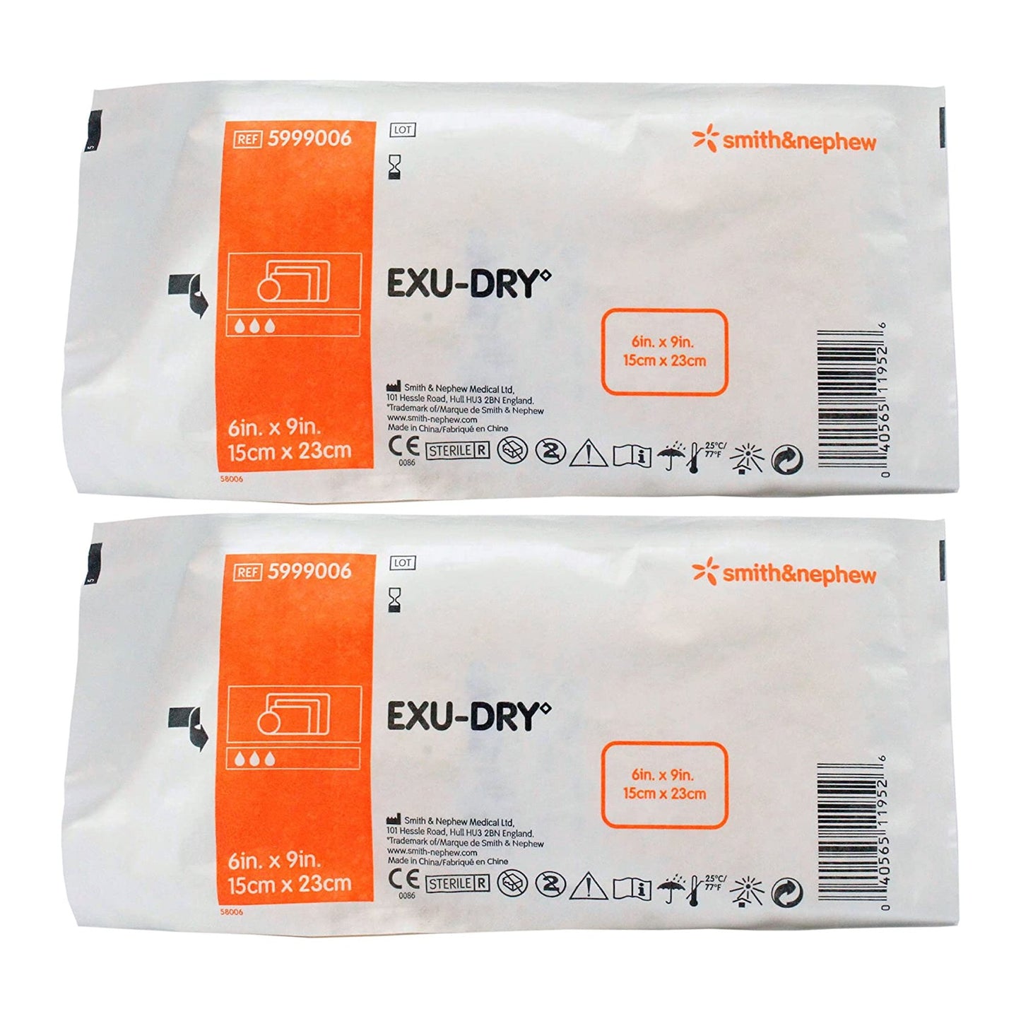 Super Absorbent Dressing EXU-DRY Anti-Shear 6 X 9 Inch Rectangle