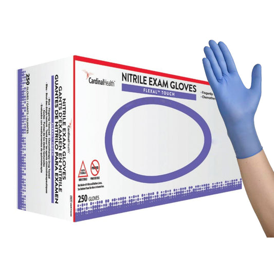 Exam Glove FLEXAL™ Touch Large NonSterile Nitrile Standard Cuff Length Textured Fingertips Blue Chemo Tested