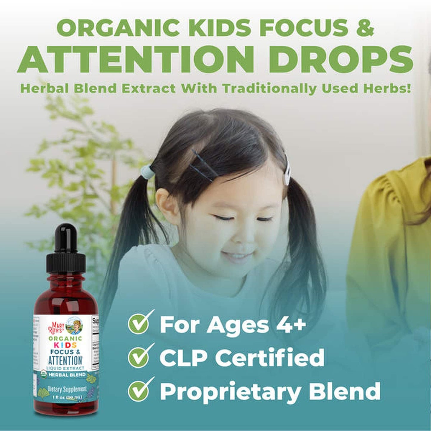 Mary Ruth's® Organic Kids Focus & Attention Liquid Drops