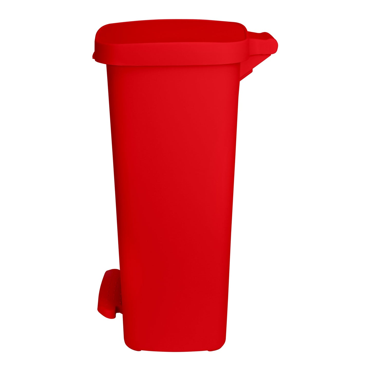 WASTECAN, STEP-ON RECTGL PLAS RED 52QT