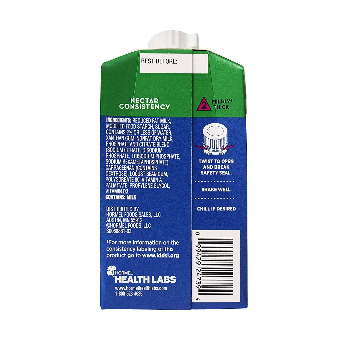 Thickened Beverage Thick & Easy® Dairy 8 oz. Carton Milk Flavor Liquid IDDSI Level 2 Mildly Thick