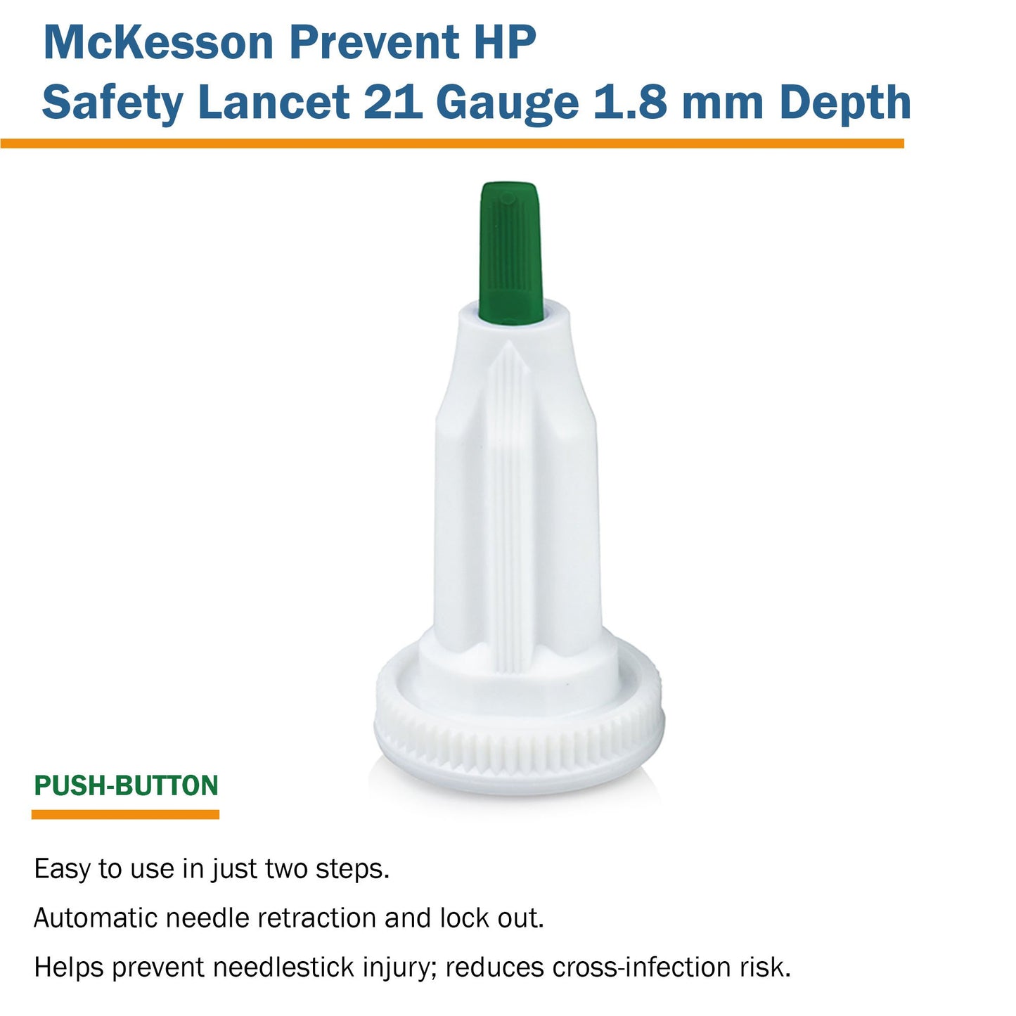 LANCET, HAEMOLANCE 21GX1.8MM (100/BX 20BX/CS)